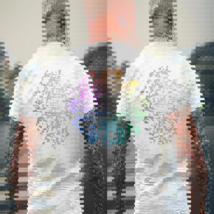 【あなたより長く 短歌ロゴ】 メンズTシャツ バックプリント 高齢者への贈り物