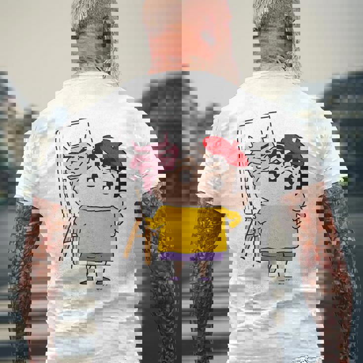 【まんが】クレヨンしんちゃん お絵描きしんちゃん メンズTシャツ バックプリント 高齢者への贈り物