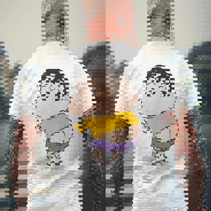 【まんが】クレヨンしんちゃん 尻出ししんちゃん メンズTシャツ バックプリント 高齢者への贈り物