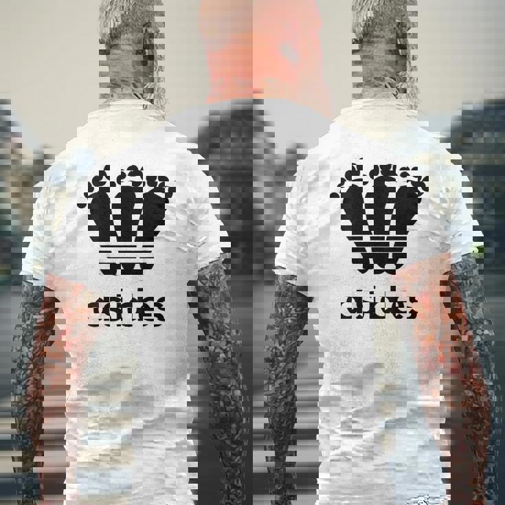 【バックプリント・背中側】アシデス Asides 足です。【変なデザイン屋さん】スポーツ ブランド パロディ 面白 メンズTシャツ バックプリント 高齢者への贈り物