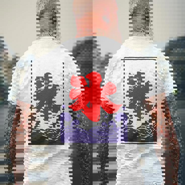 【バックプリント・背中側】氷 のれん 夏（氷屋 かき氷）お祭り 露店 夜店 漢字 文字 昭和レトロ 和柄 イラスト メンズTシャツ バックプリント 高齢者への贈り物