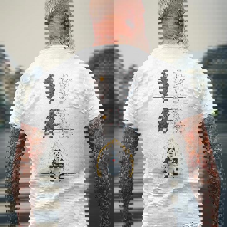 おもしろパンダ パンダ フュージョン ギフト シャツ かわいい シロクマ メンズTシャツ バックプリント 高齢者への贈り物