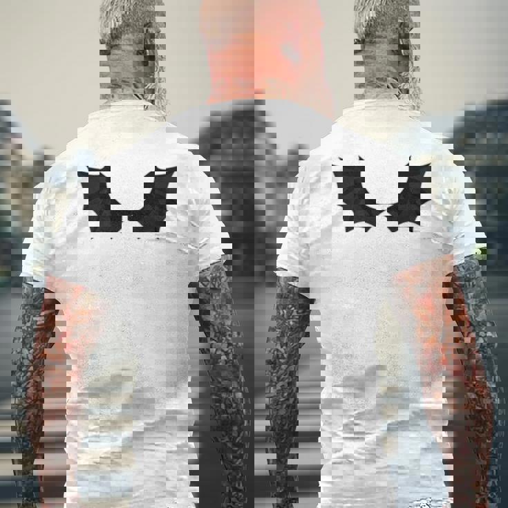 かわいいハロウィンブラックコウモリの羽 メンズTシャツ バックプリント 高齢者への贈り物