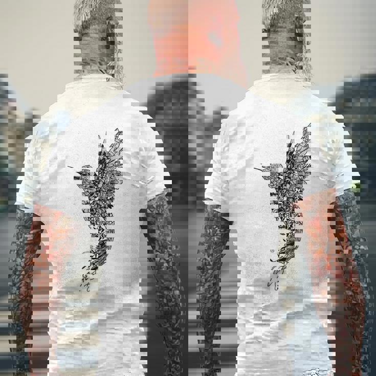 かわいいマンダラ ハチドリ レディース メンズ シャツ メンズTシャツ バックプリント 高齢者への贈り物