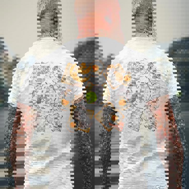 かわいい猫のパンおかしな猫と卵好き。 メンズTシャツ バックプリント 高齢者への贈り物