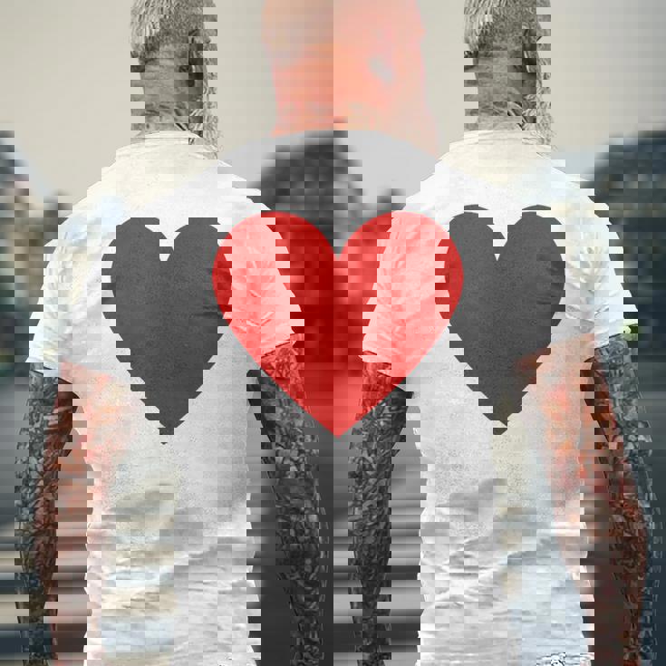 かわいい赤ミニマリスト ハート メンズTシャツ バックプリント 高齢者への贈り物