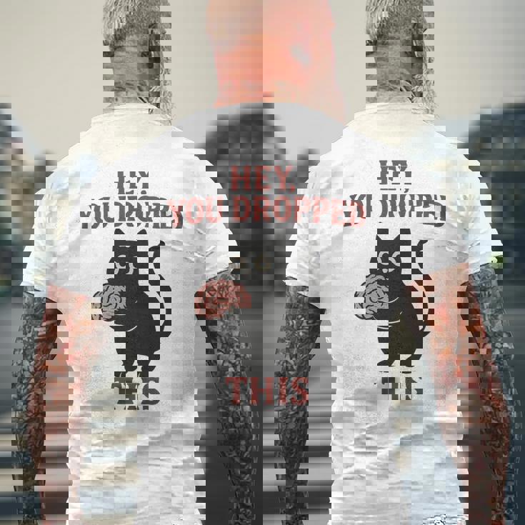 この脳みそのかわいい黒猫のミームを落とした 長袖tシャツ メンズTシャツ バックプリント 高齢者への贈り物