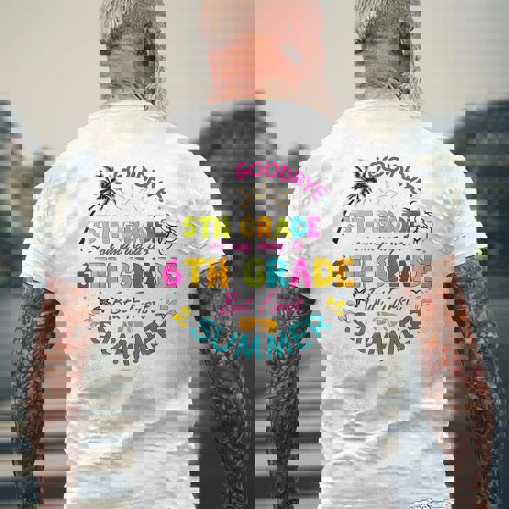 さよなら 5年生 卒業 中学へ ハローサマー メンズTシャツ バックプリント 高齢者への贈り物