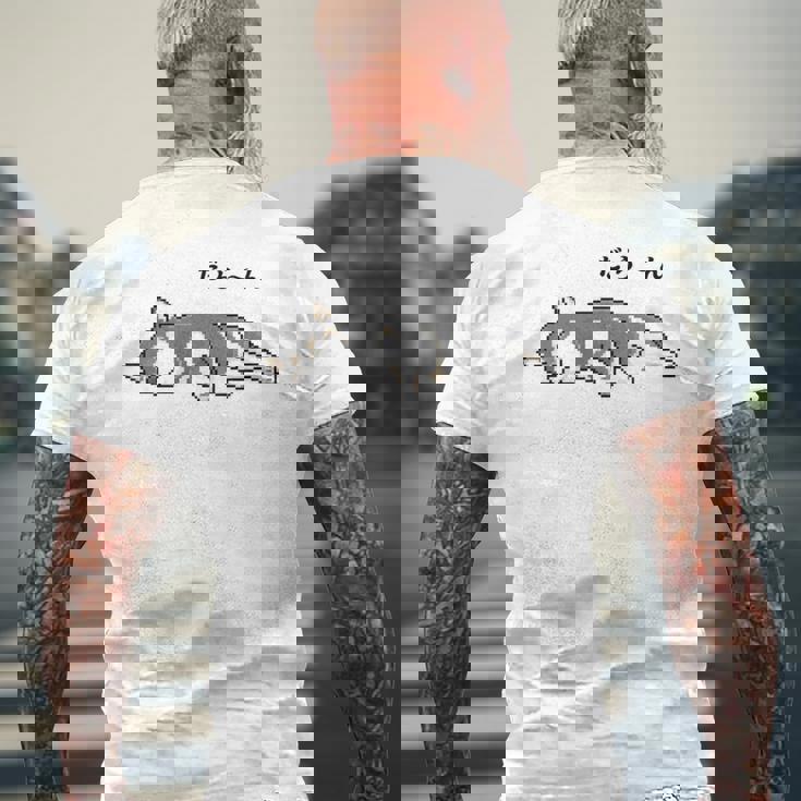 だらーんとくつろいでいる黒柴 柴犬のドット絵 長袖tシャツ メンズTシャツ バックプリント 高齢者への贈り物