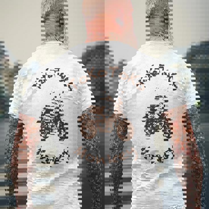 とことこモンキー バックプリント メンズTシャツ バックプリント 高齢者への贈り物