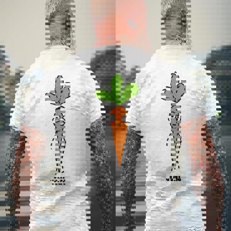 にんじん 人参 顔 イラスト かわいい おもしろ 簡単 シンプル ゆるい 野菜 メンズTシャツ バックプリント 高齢者への贈り物