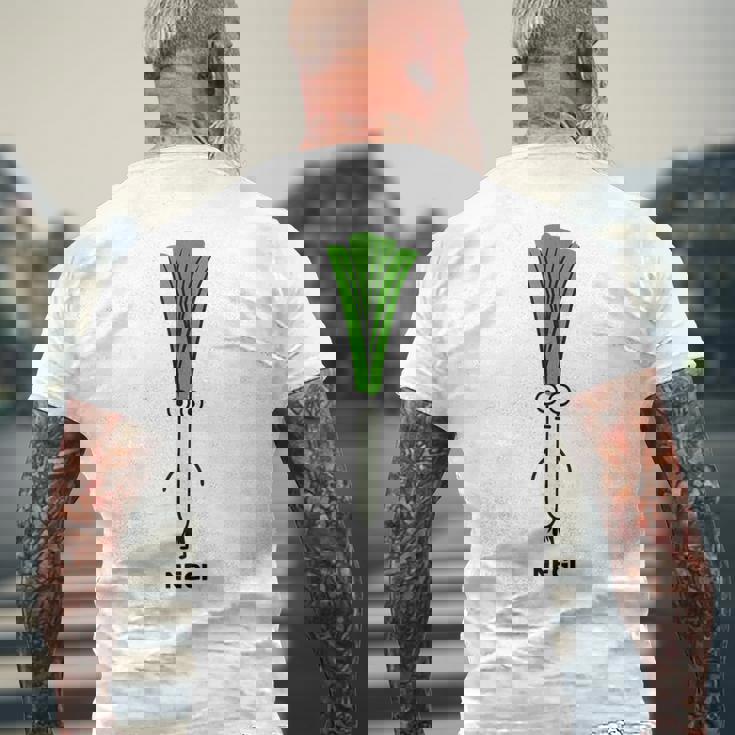 ねぎ 葱 顔 イラスト かわいい おもしろ 面白い 簡単 シンプル ゆるい 野菜 メンズTシャツ バックプリント 高齢者への贈り物