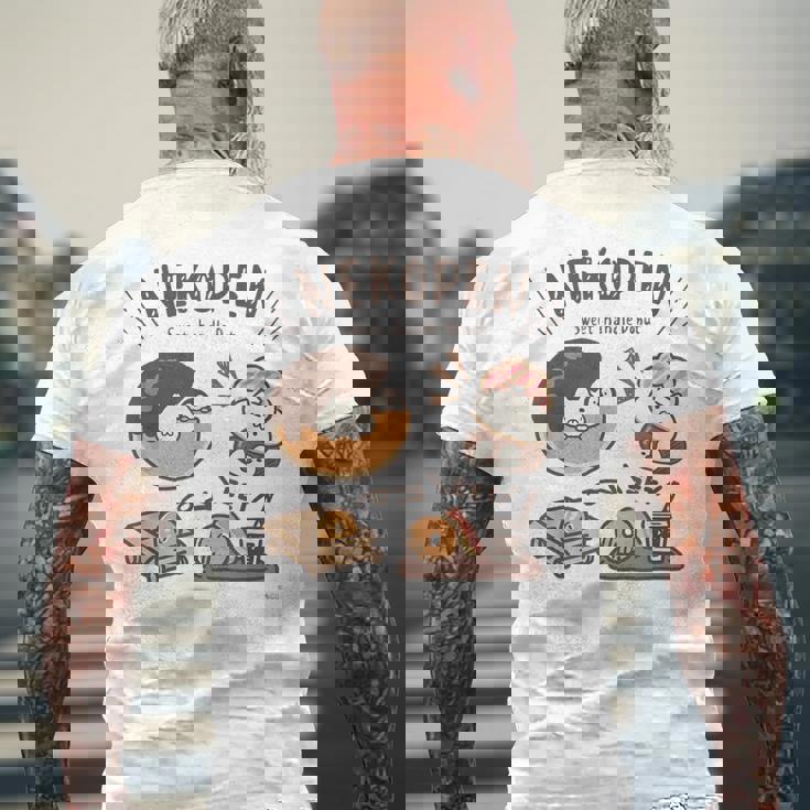 ねこぺん日和 ドーナツ メンズTシャツ バックプリント 高齢者への贈り物