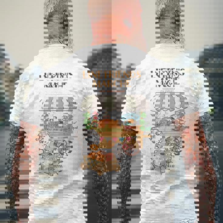 ねこぺん日和 ドーナツ屋さんロゴ付 メンズTシャツ バックプリント 高齢者への贈り物