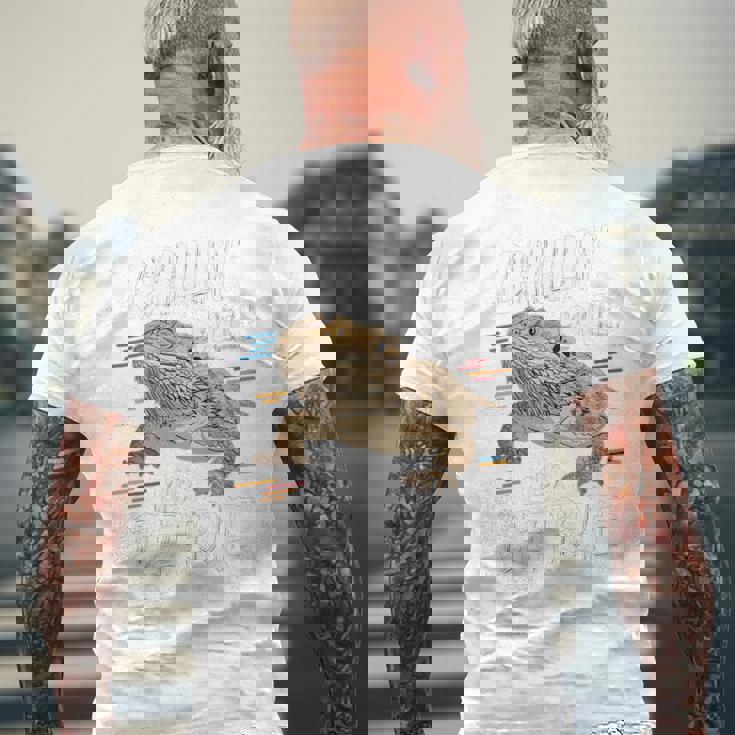 ひげを生やしたドラゴン、バルタゲーム、フトアゴヒゲトカゲ、ポゴナとくつろぐ 長袖tシャツ メンズTシャツ バックプリント 高齢者への贈り物