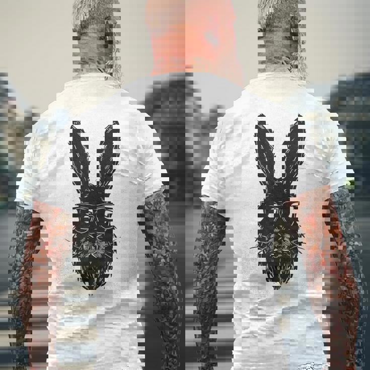 ひげバニーフェイス サングラス付き イースターデー 2024 男性 男の子 子供 メンズTシャツ バックプリント 高齢者への贈り物