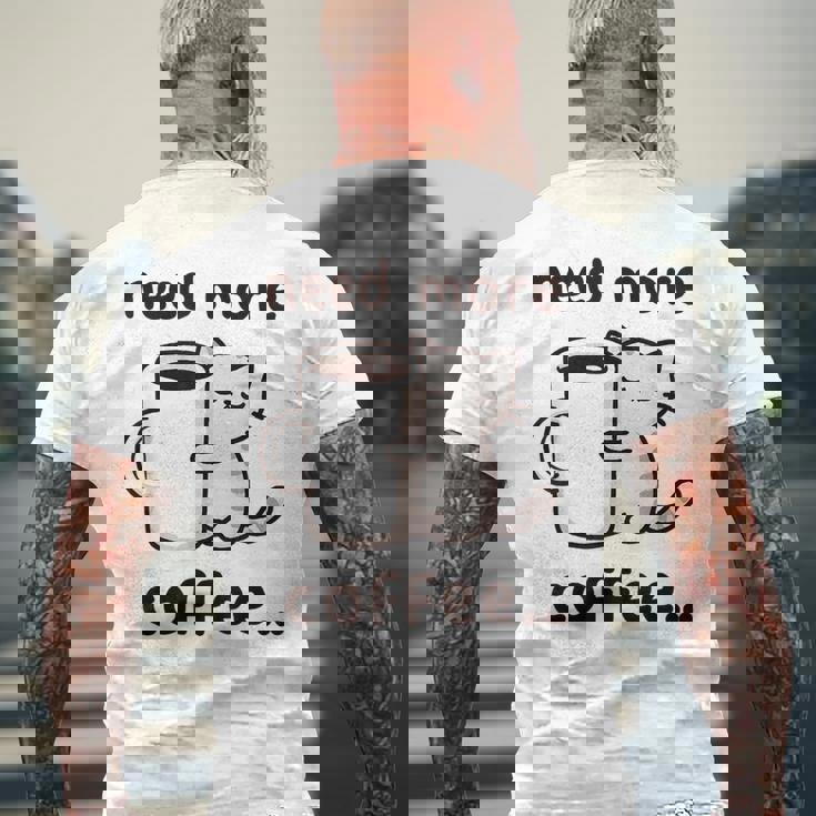 もっとコーヒーが必要だよ、可愛い猫ちゃん メンズTシャツ バックプリント 高齢者への贈り物