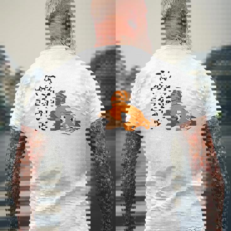 やればできるけどやらない レッサーパンダデザイン メンズTシャツ バックプリント 高齢者への贈り物