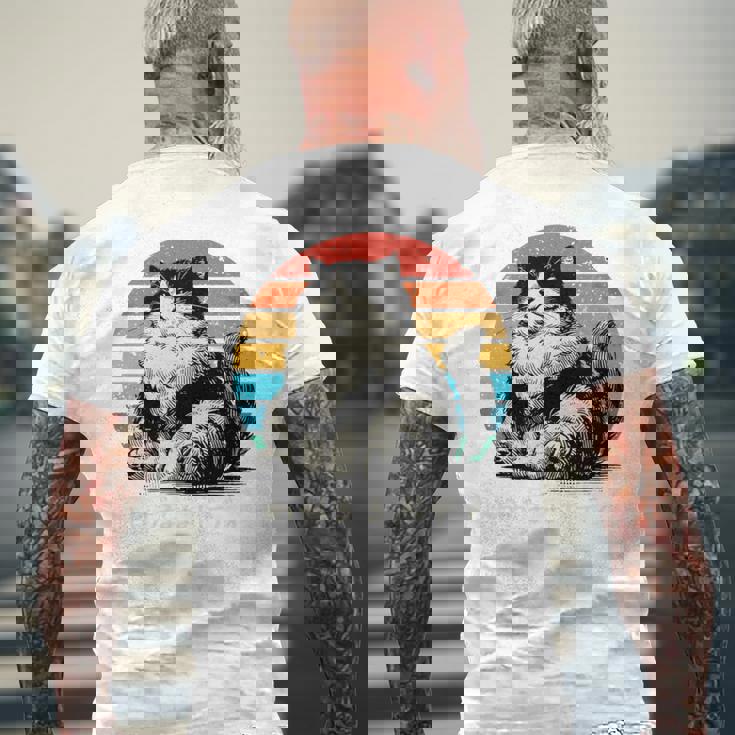 わがままボディ 猫 ねこ 太ったねこ ぽっちゃり ねこ好き かわいい おもしろ 面白い おもろい 手書き レトロ 長袖tシャツ メンズTシャツ バックプリント 高齢者への贈り物