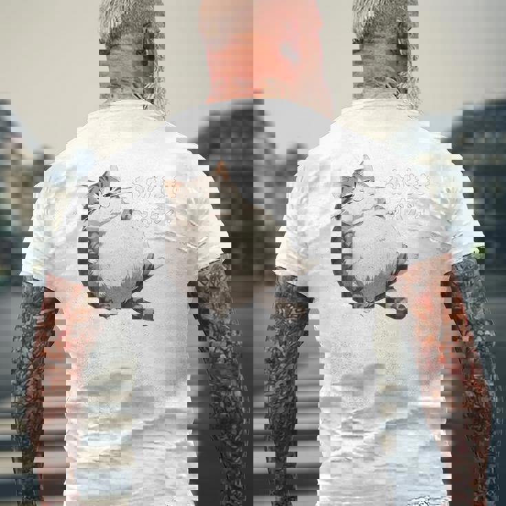 わがままボディ 猫 ねこ 太ったねこ ぽっちゃり 好ねこき かわいい おもしろ 面白い メンズTシャツ バックプリント 高齢者への贈り物