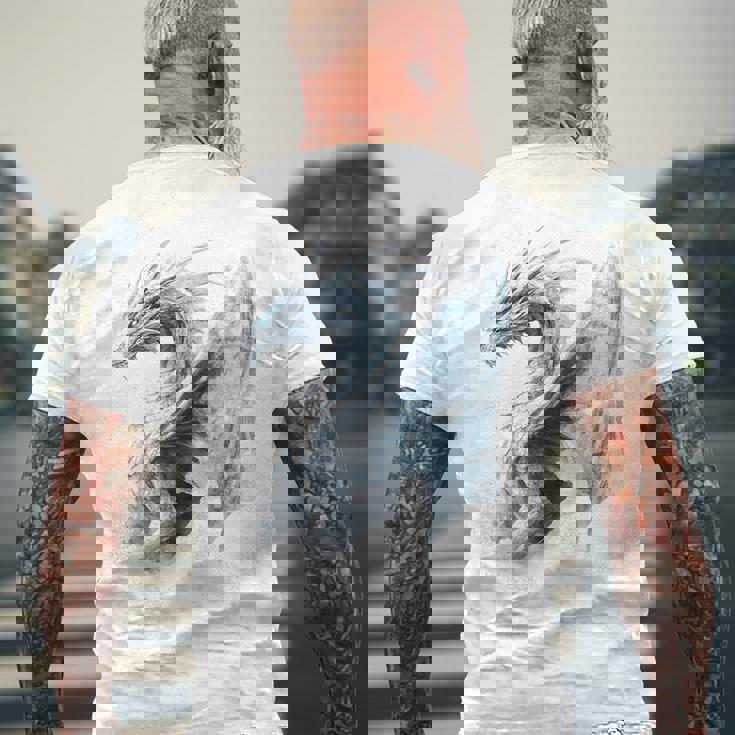 アイスドラゴン グラフィック 神話アート アイスドラゴン メンズTシャツ バックプリント 高齢者への贈り物