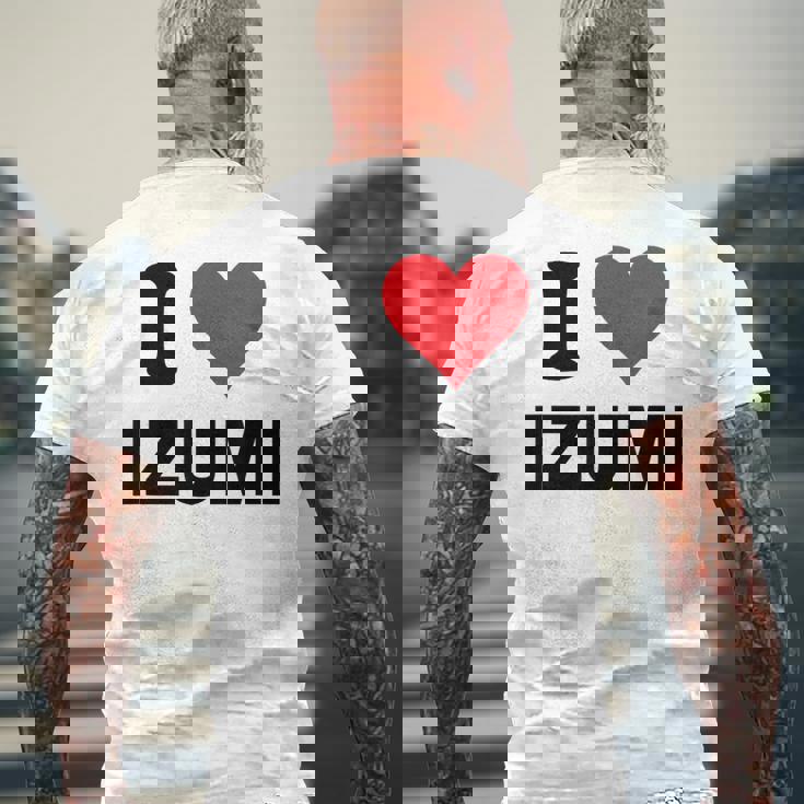 アイハート 和泉 日本 大好き 日本土産アイテム メンズTシャツ バックプリント 高齢者への贈り物