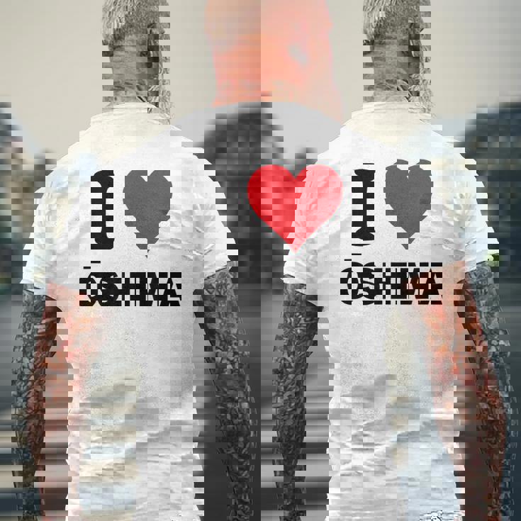 アイハート 大島ジャパンラブ 日本土産 メンズTシャツ バックプリント 高齢者への贈り物