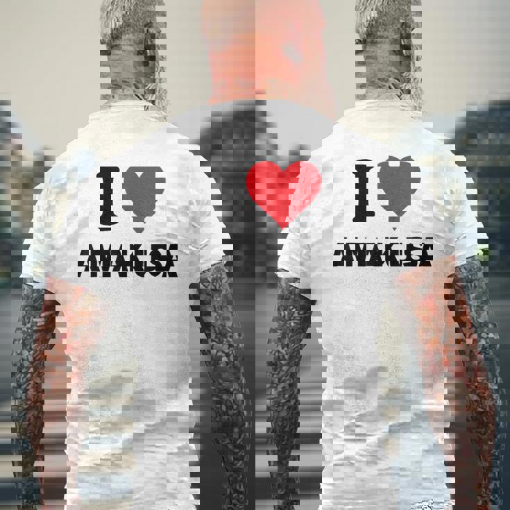 アイハート 天草 Japan Love 日本土産 メンズTシャツ バックプリント 高齢者への贈り物