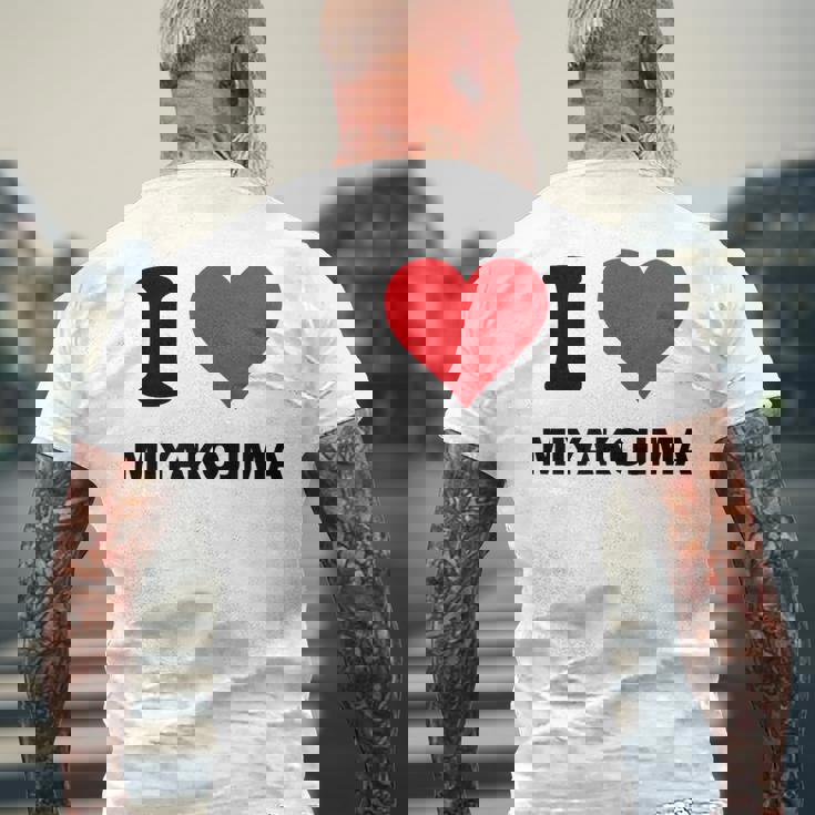 アイハート 宮古島 日本 愛 日本土産アイテム メンズTシャツ バックプリント 高齢者への贈り物