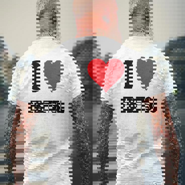 アイハート 江別 Japan Love 日本土産 メンズTシャツ バックプリント 高齢者への贈り物