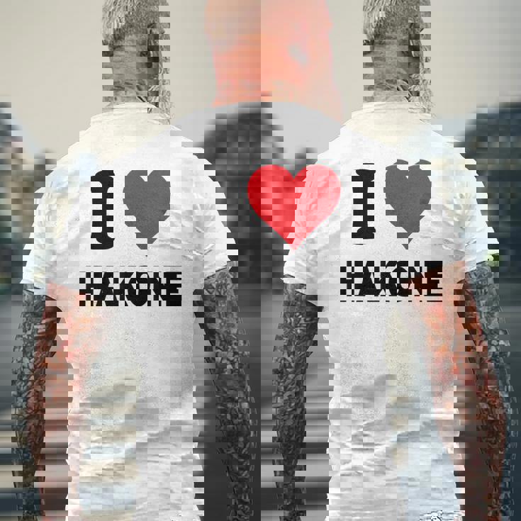 アイハート 箱根 日本 愛 日本土産 メンズTシャツ バックプリント 高齢者への贈り物