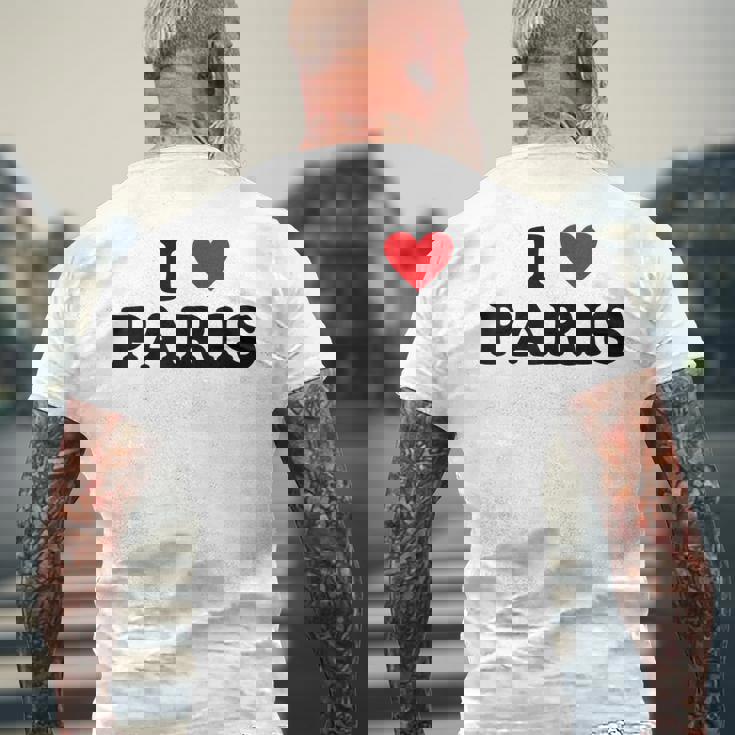 アイハートフランスシティ-アイラブパリ メンズTシャツ バックプリント 高齢者への贈り物