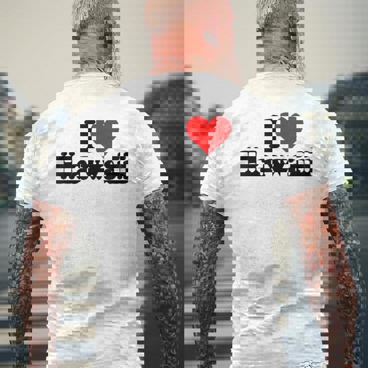 アイラブハートハワイ メンズTシャツ バックプリント 高齢者への贈り物