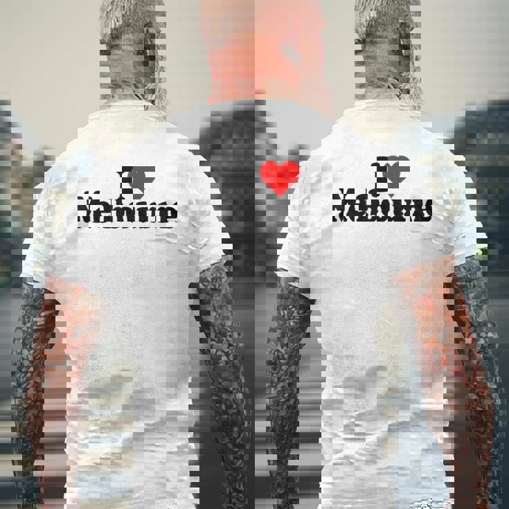 アイラブハートメルボルンオーストラリア メンズTシャツ バックプリント 高齢者への贈り物