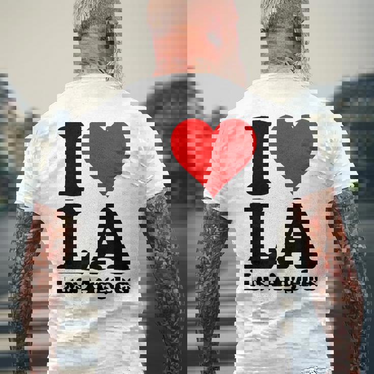 アイラブハートラロサンゼルスカリフォルニア メンズTシャツ バックプリント 高齢者への贈り物