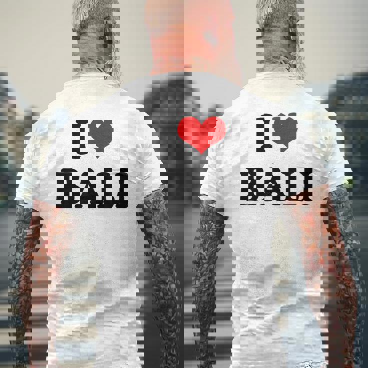 アイラブバリハートバリバケーション メンズTシャツ バックプリント 高齢者への贈り物