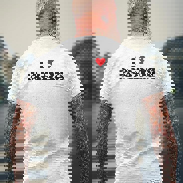 アイ・ハート Usa シティ-アイ・ラブ・パラダイス メンズTシャツ バックプリント 高齢者への贈り物