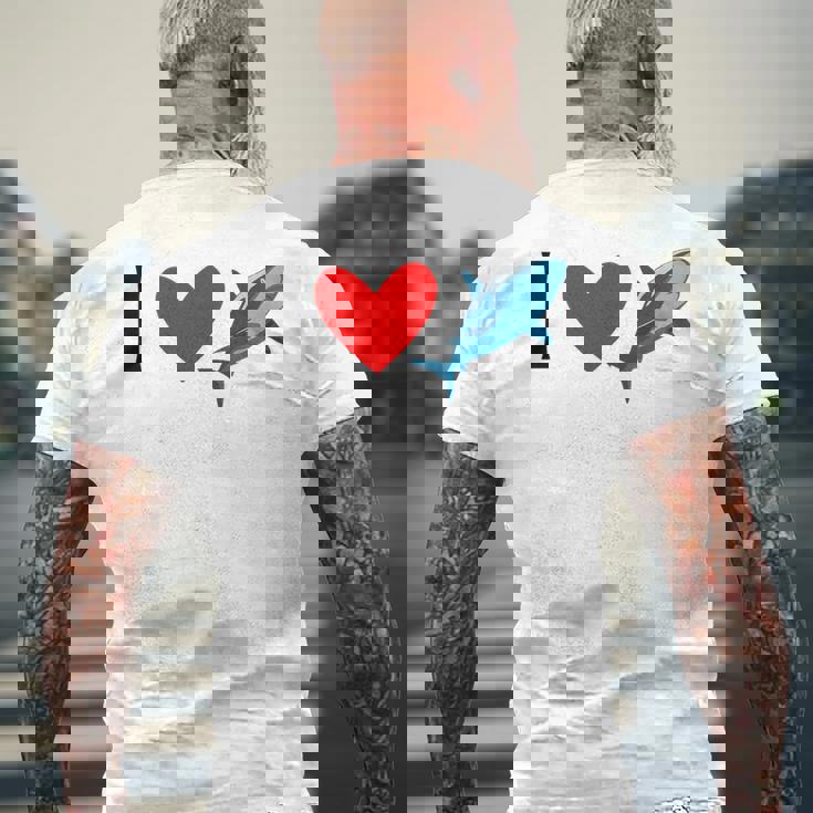 アイ・ラブ・シャークス メンズTシャツ バックプリント 高齢者への贈り物