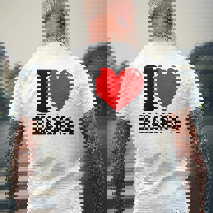 アイ・ラブ・ハナ メンズTシャツ バックプリント 高齢者への贈り物