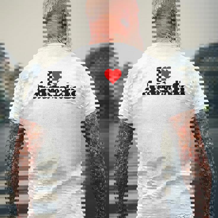 アイ・ラブ・ハート・オーストラリア メンズTシャツ バックプリント 高齢者への贈り物