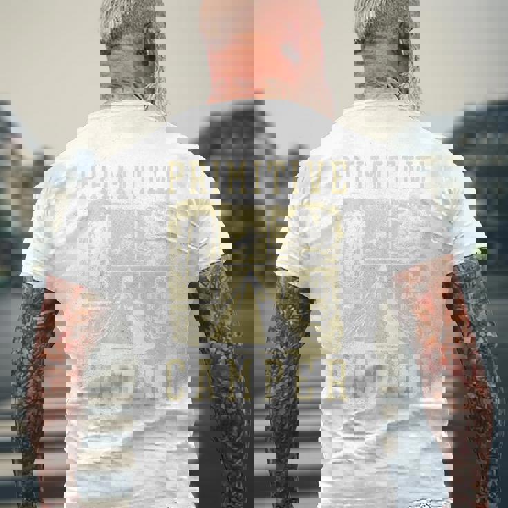 アウトドア アドベンチャー ブッシュクラフト プリミティブ キャンパー メンズTシャツ バックプリント 高齢者への贈り物