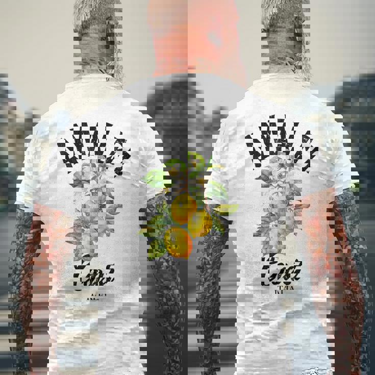 アマルフィ海岸レモン イタリア メンズTシャツ バックプリント 高齢者への贈り物