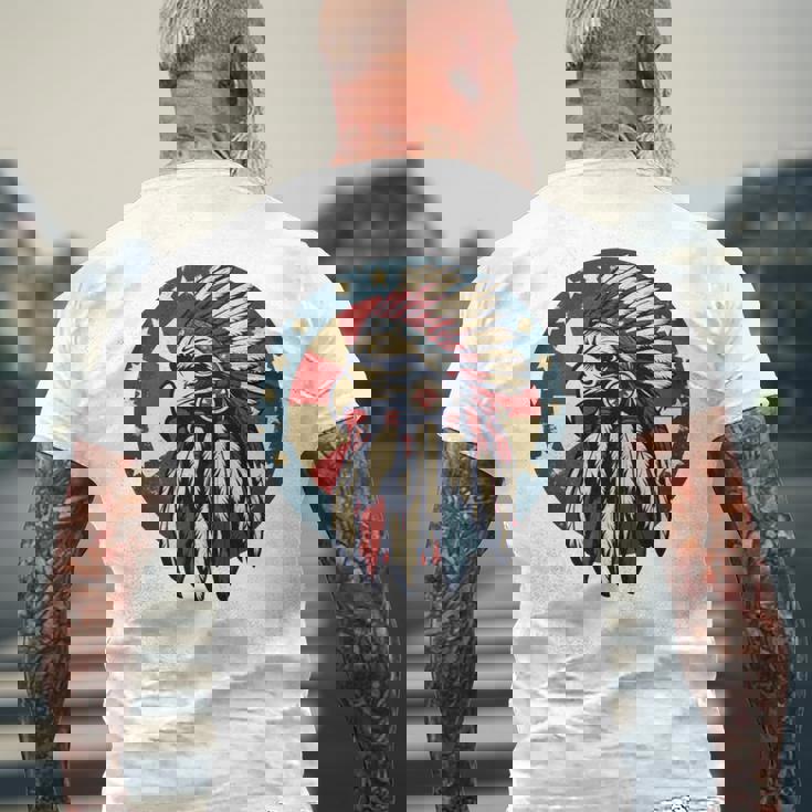 アメリカンイーグル チーフ インディアン ヘッドドレス ネイティブイーグル 長袖tシャツ メンズTシャツ バックプリント 高齢者への贈り物