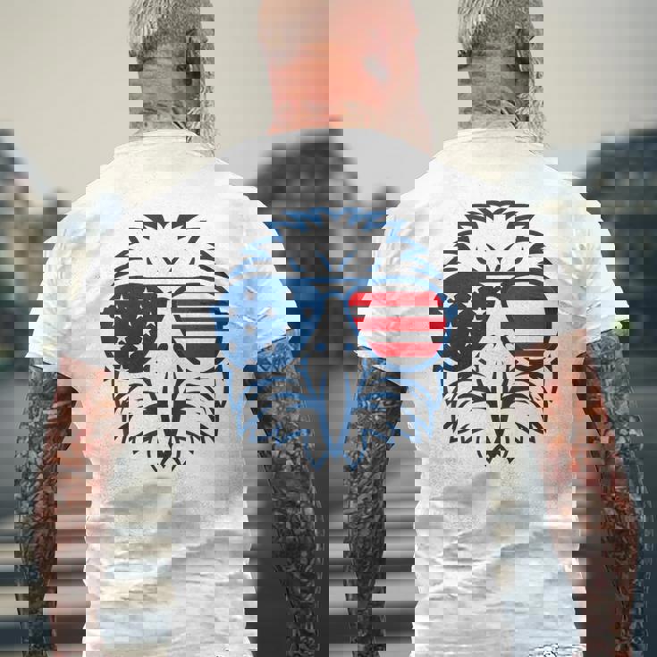 アメリカン・イーグル アメリカ国旗 7月4日 愛国 メンズTシャツ バックプリント 高齢者への贈り物