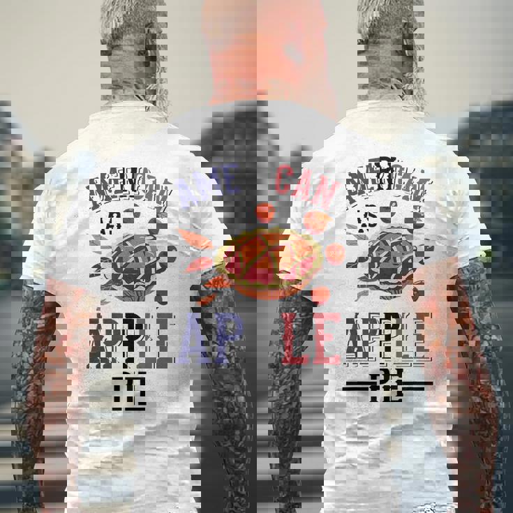 アメリカ国旗-アメリカン・アズ・アップルパイ メンズTシャツ バックプリント 高齢者への贈り物