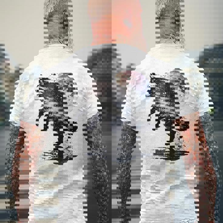 アライグマ アニマルモチーフ ムーンアート アニマルプリント アライグマ メンズTシャツ バックプリント 高齢者への贈り物