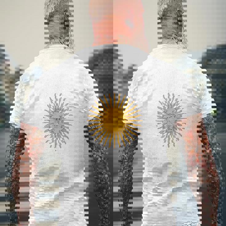 アルゼンチン国旗 アルゼンチン代表チームスタイル 5月の太陽 メンズTシャツ バックプリント 高齢者への贈り物