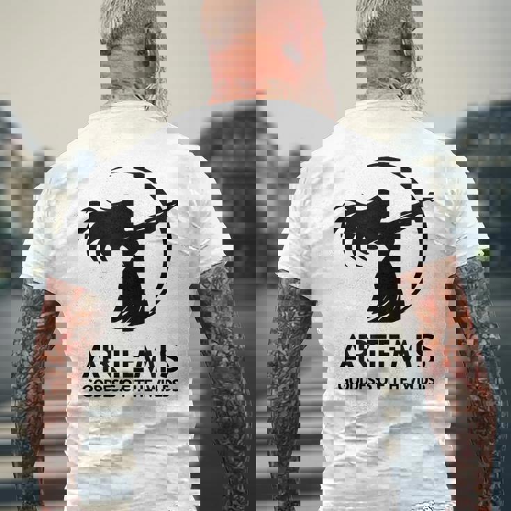 アルテミス 古代ギリシャの女神 メンズTシャツ バックプリント 高齢者への贈り物