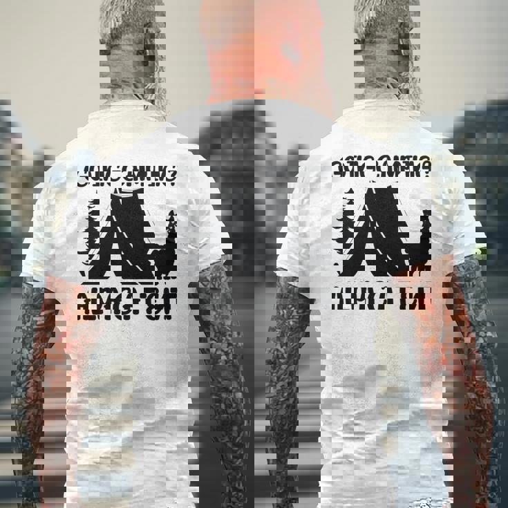 アルパカ キャンプ 恋人 テント キャンパー 行楽 キャンプ アルパカ 長袖tシャツ メンズTシャツ バックプリント 高齢者への贈り物