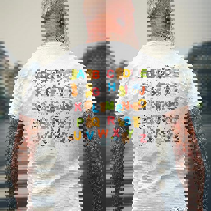 アルファベット動物学習abc キュート キッズ 教育 小道具 メンズTシャツ バックプリント 高齢者への贈り物